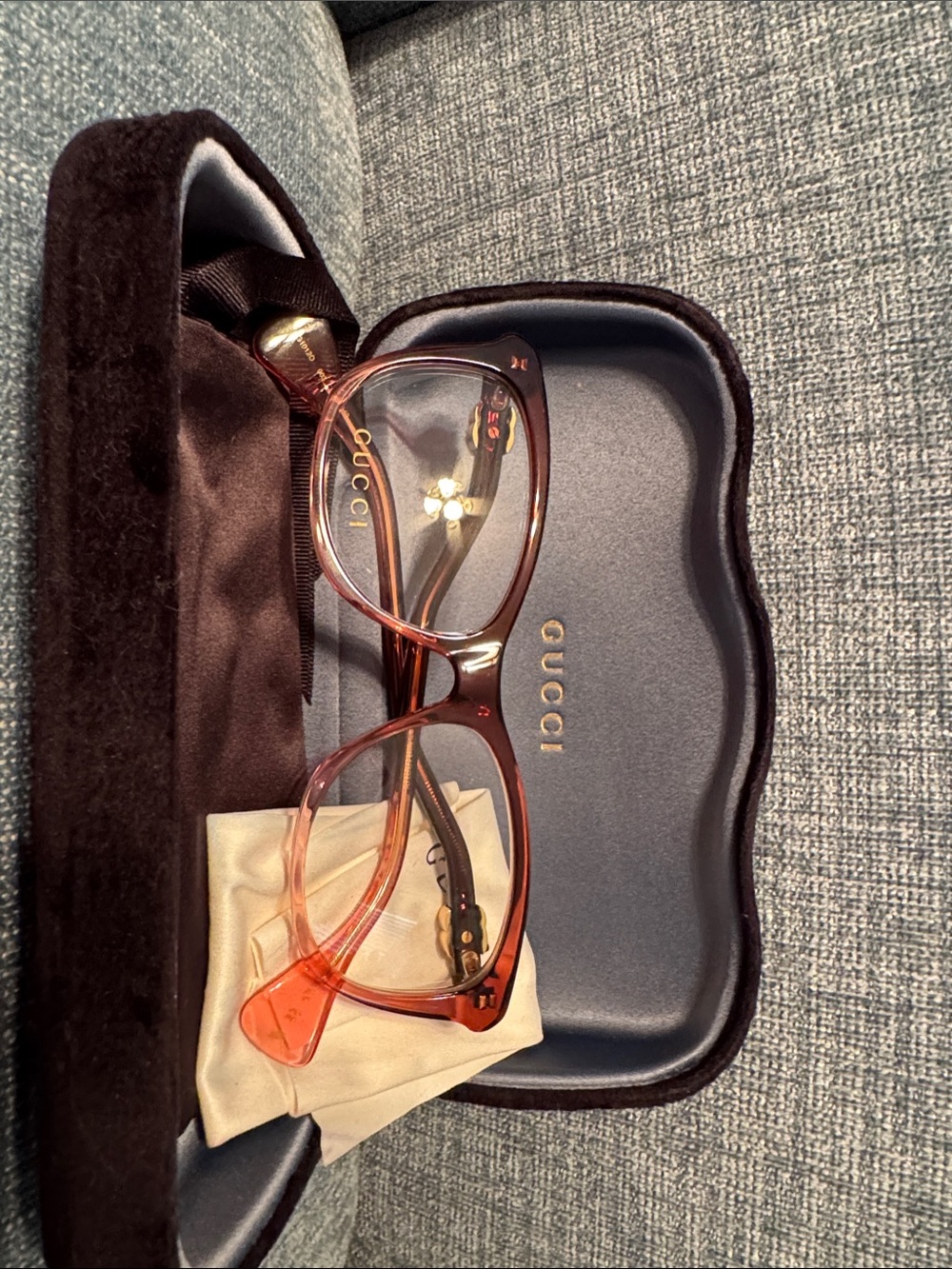 Gucci red ombré Cat-Eye Optical Glasses